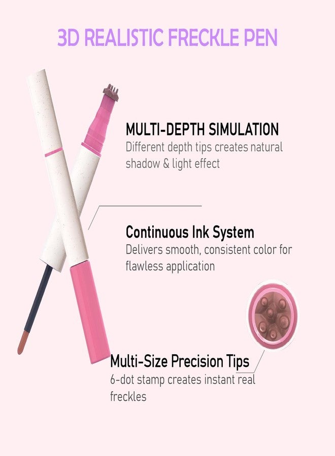 COLORcode Natural Freckle Pen Waterproof with Blush, 2 in 1 Light Brown Freckle Stamp for Fake Freckles & Soft Pink Liquid Blush for Cheeks, Waterproof Long Lasting Natural Sunkissed Makeup - Image 2